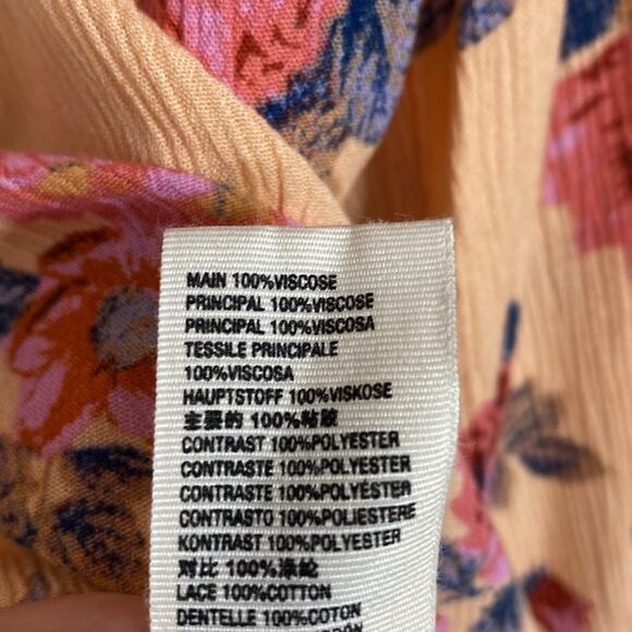 Free People Hold On To Me Printed Top in Coral Women's Small - Picture 6 of 9